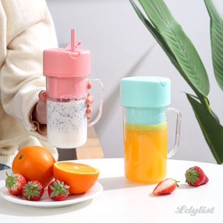 ღ เครื่องคั้นน้ำผลไม้แบบพกพา Straw Cup 340ml Juice Shake Mixer Juicing Cup Electric Fresh Juicer Antioxidant Shake Cup Electric Juicing Machine