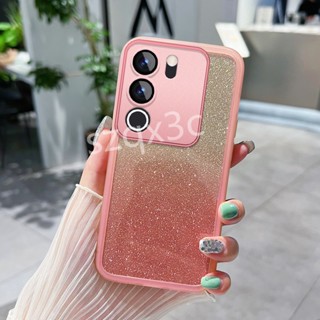 ขายดี เคสโทรศัพท์ซิลิโคน TPU แบบนิ่ม ไล่โทนสี กันกระแทก พร้อมฟิล์มเลนส์ สําหรับ VIVO V29 5G Y27 Y78 Y36 Y02 Y02A Y02T V25 Pro V25e 4G