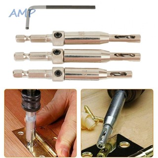 ⚡NEW 8⚡3 Piece Self Centering Hinge Drill Bit Set for Cabinet Door Pilot Holes