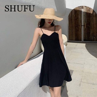 Shufu 5184 พร้อมส่ง ชุดเดรส แขนกุด ผ้าชีฟอง พลัสไซซ์ สไตล์เกาหลี สําหรับผู้หญิง