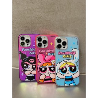 เคสโทรศัพท์มือถือแบบใส กันกระแทก ลายการ์ตูน The Powerpuff Girls Dazzle สําหรับ iPhone 11 13 12 14 Pro Max