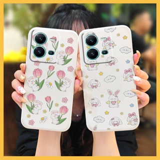 Lens package Cartoon Phone Case For VIVO V25 5G/V25E 4G/X80 Lite Liquid silicone shell Lens bump protection Simplicity