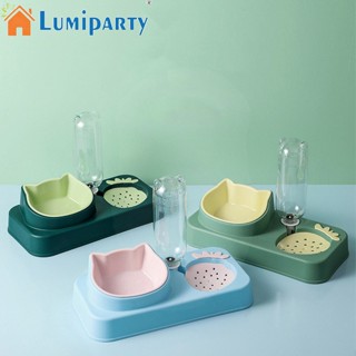 Lumiparty 3 In 1 ชามใส่อาหาร รูปหูแมวน่ารัก ป้องกันการสําลัก สําหรับสัตว์เลี้ยง สุนัข แมว