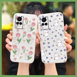 cute Back Cover Phone Case For VIVO X60 Skin feel silicone Simplicity Liquid silicone shell soft shell Lens package Anti-fall