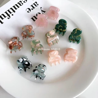 Kf666 2PCS เกาหลีแฟชั่นเรียบง่ายสาวมินิขนาดอะซิเตทผมเรียบกรงเล็บคลิป clamp grip อุปกรณ์เสริมผู้หญิง
