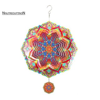 Mandala Wind Spinner สเตนเลส หรูหรา สําหรับแขวนตกแต่งสวน กลางแจ้ง 1 ชิ้น