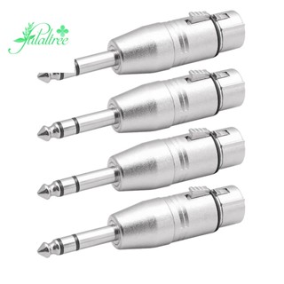 อะแดปเตอร์ไมโครโฟน XLR เป็นตัวผู้ 6.35 มม. ติดตั้งง่าย 4 ชิ้น