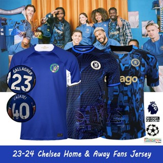 เสื้อกีฬาแขนสั้น ลายทีมชาติฟุตบอล Chelse.a SOCCER คุณภาพสูง ไซซ์ S-4XL 23-24