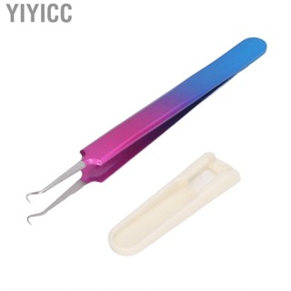 Yiyicc Blemishs Extractor Tweezer Gentle Precise Stainless Steel Curved Blackhead Professional Gradient Color Safety for Home