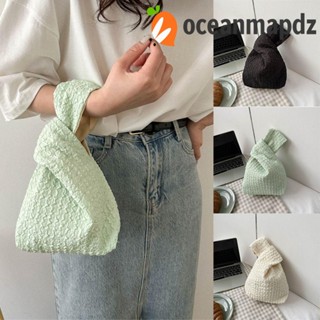 Oceanmapdz กระเป๋าจับจีบ ขนาดใหญ่ จุของได้เยอะ สีพื้น สไตล์เกาหลี สําหรับกลางแจ้ง