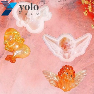 Yolo แม่พิมพ์ซิลิโคนเรซิ่น อีพ็อกซี่ รูปนางเงือก 3D สําหรับทําเทียน แฮนด์เมด