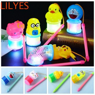 Lilyescub โคมไฟ Led พลาสติก ทรงกลม สีรุ้ง แบบพกพา พับได้ ของเล่นสําหรับเด็ก