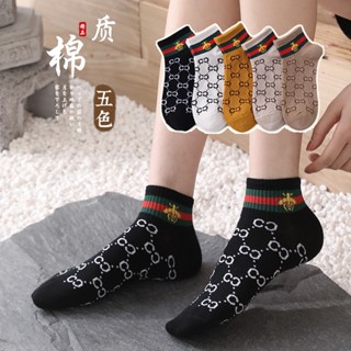 Hot Sale# spring new bee socks Womens European and American fashion brand ins letter Womens Boat socks Japanese college style womens socks 8cc