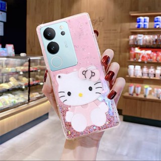 ใหม่ เคสโทรศัพท์มือถือแบบใส กันกระแทก ลายการ์ตูนน่ารัก พร้อมกระจกแต่งหน้า แฟชั่น สําหรับ VIVO V29 5G X90 Pro 2023