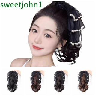 Sweetjohn วิกผมหางม้าสังเคราะห์ ผมหางม้า แบบสั้น สําหรับผู้หญิง