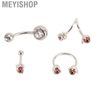 Meyishop Belly Button Rings 4 Pcs Navel Stainless Steel For Men