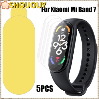 Shououy ฟิล์ม TPU นิ่ม ป้องกันรอยนิ้วมือ HD สําหรับ Mi Band 7 5 ชิ้น