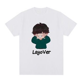 เสื้อยืดลําลอง ผ้าฝ้าย แขนสั้น คอกลม พิมพ์ลาย Kpop BANTAN V Love Layover สําหรับผู้ชาย และผู้หญิง