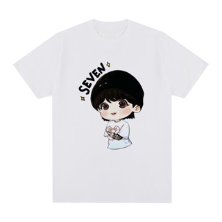 เสื้อยืดแขนสั้นลําลอง คอกลม ผ้าฝ้าย พิมพ์ลาย Kpop BANTAN JUNGKOOK SEVEN สําหรับผู้ชาย และผู้หญิง