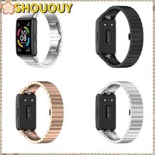 Shououy สายนาฬิกาข้อมือสเตนเลส สําหรับ Huawei Band 6 Honor Band 6