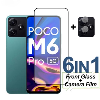 ฟิล์มกระจกนิรภัยกันรอยหน้าจอ แบบเต็มจอ สําหรับ Xiaomi Poco M6 Pro X5 M4 Pro 4G 5G