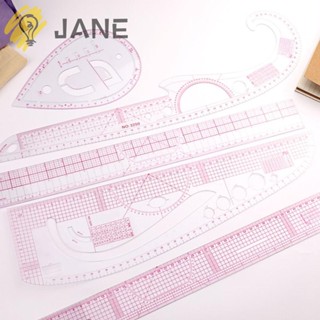 Jane ไม้บรรทัดโค้ง PVC แบบนิ่ม อุปกรณ์เสริม สําหรับตัดเย็บเสื้อผ้า DIY 6 ชิ้น