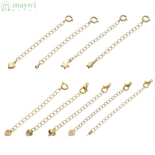 Maywi สายโซ่ต่อขยาย สีทอง 18k สําหรับทําเครื่องประดับ สร้อยข้อมือ DIY 1 ชิ้น