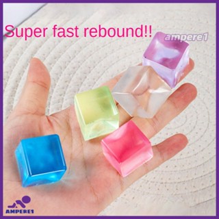 Fidget Toy Mini Squishy Mochi Ice Block Stress Ball Toy Kawaii Transparent Cube Stress Relief Squeeze Toy - AME1