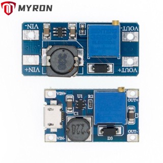 Myron บอร์ดโมดูลบูสท์ 2A MT3608 5 ชิ้น พร้อมโมดูลบูสท์ MICRO USB DC-DC USB 2V-24V เป็น 5V 9V 12V 28V สําหรับ Arduino