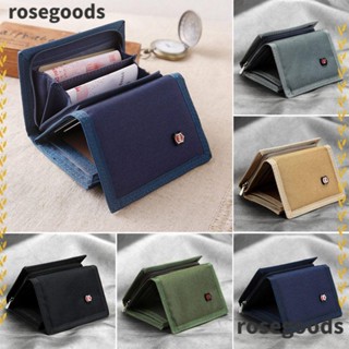 Rosegoods1 กระเป๋าสตางค์ ผ้าแคนวาส ใส่เหรียญได้ อเนกประสงค์ แบบพกพา สําหรับผู้หญิง และผู้ชาย