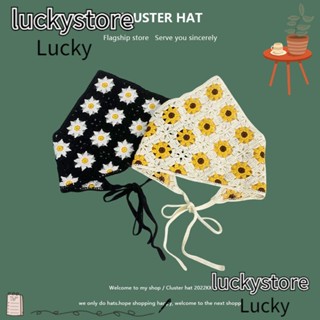 Lucky ที่คาดผมสามเหลี่ยม เด็กผู้หญิง เดซี่น้อย กลวง สร้างสรรค์ ผ้าพันคอสามเหลี่ยม