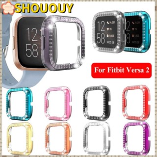 Shououy Bling Diamond Watch ฝาครอบนาฬิกากันชน หรูหรา สําหรับ Fitbit Versa 2