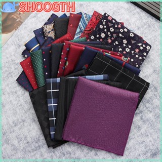 Shoogth ผ้าเช็ดหน้าผู้ชาย ลายดอกไม้ Paisley Satin Hankies