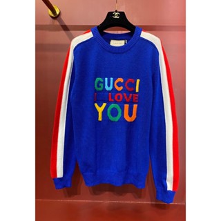 ♥ เช็คสินค้าก่อนสั่ง GUCCI “I love you” SWEATSHIRT เสื้อไหพรม ผ้านิต แขนยาว สเวตเตอร์ ผ้านิตวูล สวยมาก กุชชี่