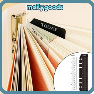 Moilyhd ที่คั่นหนังสือ PVC นิ่ม แบบใส อเนกประสงค์ สเกล 6 รู ขนาด A6 สีดํา