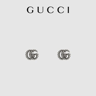 [พร้อมกล่องบรรจุภัณฑ์] Gucci GUCCI Double G ต่างหูเงิน สําหรับผู้หญิง