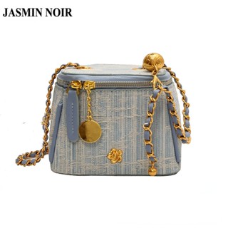 Jasmin NOIR กระเป๋าสะพายข้าง ผ้ายีน แต่งสายโซ่ ขนาดเล็ก สําหรับผู้หญิง