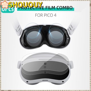 Shououy ฟิล์มป้องกันรอยขีดข่วน HD VR อุปกรณ์เสริม สําหรับ Pico 4 VR 6 ชิ้น 2 ชุด