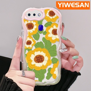 เคสโทรศัพท์ ซิลิโคนนิ่ม ใส กันกระแทก ลายภาพวาดสีน้ํามัน รูปดอกทานตะวัน สําหรับ OPPO R17 R15 Pro