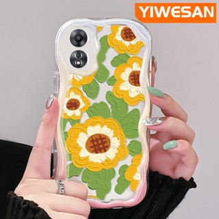 เคสโทรศัพท์ซิลิโคน ใส แบบนิ่ม ลายภาพวาดสีน้ํามัน รูปดอกทานตะวัน กันกระแทก สําหรับ OPPO A58 5G A58X 5G A78 5G A1X 5G A55 5G A98 5G F23 5G A1 5G