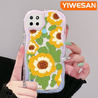 เคสโทรศัพท์มือถือ ซิลิโคนนิ่ม ใส กันกระแทก ลายภาพวาดสีน้ํามัน รูปดอกทานตะวัน สําหรับ Realme C21Y C25Y