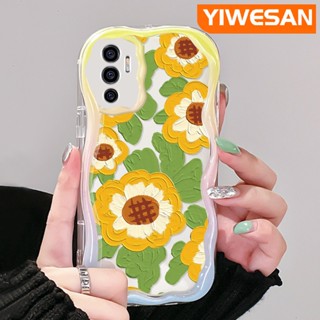 เคสโทรศัพท์มือถือ ซิลิโคนนิ่ม ใส กันกระแทก ลายภาพวาดสีน้ํามัน รูปดอกทานตะวัน สําหรับ VIVO V23E 4G V23E 5G V23 Pro V23i 5G S12 5G Y75