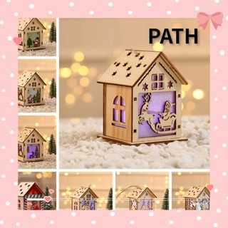 Path บ้านไม้เรืองแสง สร้างสรรค์ สําหรับแขวนตกแต่งคริสต์มาส DIY