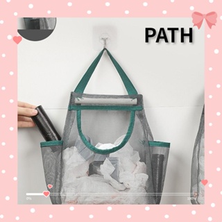 Path ตะกร้าตาข่ายแขวนผลไม้ ประหยัดพื้นที่ ความจุขนาดใหญ่ สีเขียว สําหรับห้องครัว