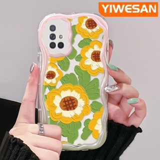 เคสโทรศัพท์ ซิลิโคนนิ่ม ใส กันกระแทก ลายภาพวาดสีน้ํามัน รูปดอกทานตะวัน สําหรับ Samsung galaxy A72 4G A72 5G A71