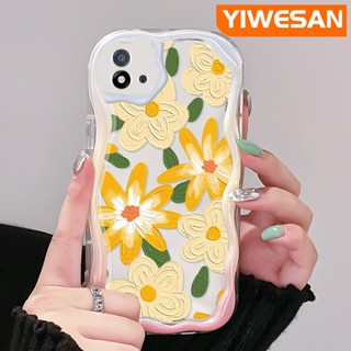 เคสโทรศัพท์มือถือ ซิลิโคนนิ่ม ใส กันกระแทก ลายการ์ตูนภาพวาดสีน้ํามัน รูปคลื่น ดอกไม้ สําหรับ Realme C20 C20A C11 2021 C11 2020 Narzo 50i