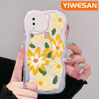 เคสโทรศัพท์มือถือ ซิลิโคนนุ่ม ใส กันกระแทก ลายการ์ตูนภาพวาดสีน้ํามัน รูปคลื่น ดอกไม้ สําหรับ VIVO Y85 V9 V9 Youth V9 Pro Y85A Z1i Z3x