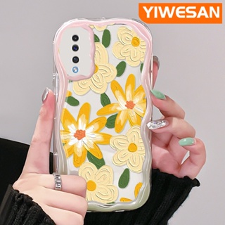 เคสโทรศัพท์ ซิลิโคนนิ่ม ใส กันกระแทก ลายการ์ตูนภาพวาดสีน้ํามัน รูปคลื่น ดอกไม้ สําหรับ Samsung galaxy A50 A50s A30s A51 M40s A52 A52s 5G