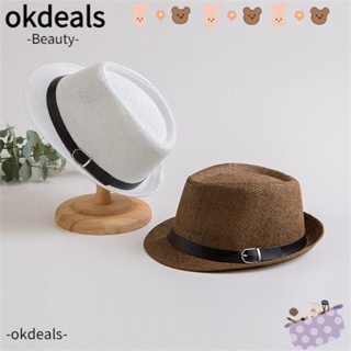 Okdeals หมวกฟางปีกกว้าง สไตล์ปานามา แฟชั่นฤดูร้อน สําหรับผู้ชาย และผู้หญิง