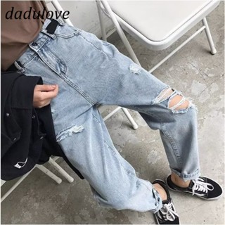 DaDulove💕 New American Ins High Street Retro Ripped Jeans Niche High Waist Straight Pants Large Size Trousers